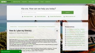 How do I plan my itinerary : Kiwi Experience