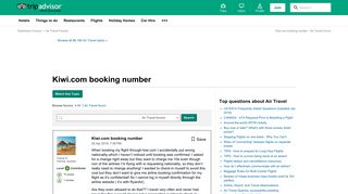 Kiwi.com booking number - Air Travel Forum - TripAdvisor