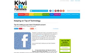 Tips for setting up your teen's Facebook account - Kiwi Families