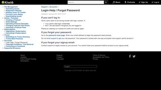 Login Help / Forgot Password - Kiwi6 Mp3 Upload