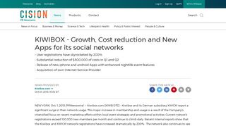 KIWIBOX - Growth, Cost reduction and New Apps for its social networks