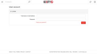 User account | Kixify Marketplace
