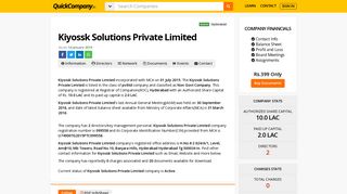 Kiyossk Solutions Private Limited - Company, Directors | QuickCompany
