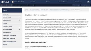 ISL: Ku Klux Klan in Indiana - IN.gov