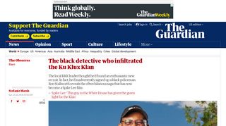 The black detective who infiltrated the Ku Klux Klan | World news | The ...