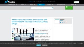 KKM Financial Launches an Investible ETF Model Platform Powered ...