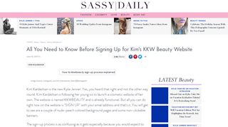 KKW Beauty Sign Up | CHHORY Makeup - SASSY DAILY