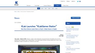 KLab Launches “KLabGames Station” | KLab Inc. - KLab Global