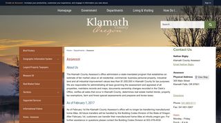Assessor | Klamath County, OR