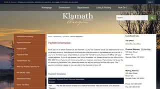 Payment Information | Klamath County, OR