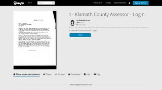 t - Klamath County Assessor - Login - Yumpu