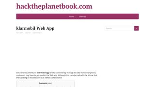 klarmobil Web App - hacktheplanetbook.com