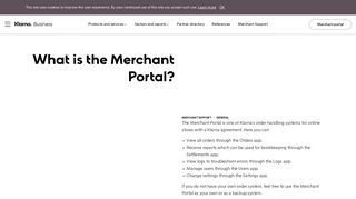 What is the Merchant Portal? - Klarna UK