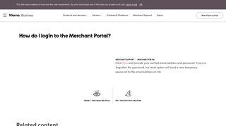 How do I login to the Merchant Portal? - Klarna US