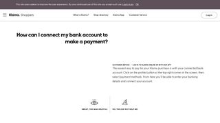 How can I connect my bank account to make a payment? - Klarna US