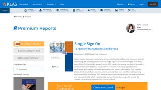 Single Sign On To Identity Management and Beyond - KLAS Report