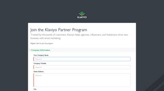 Partner Signup - Klaviyo
