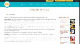 Parents at KLAY - share a close partnership with the school.