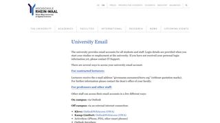 University Email | Rhine-Waal University of Applied Sciences