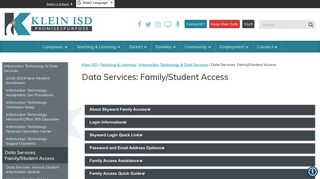 Data Services: Family/Student Access - Klein Independent ... - Klein ISD