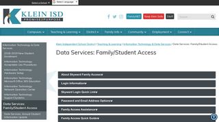 Data Services: Family/Student Access - Klein Independent School ...