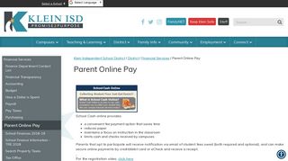 Parent Online Pay - Klein Independent School District