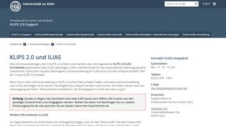 KLIPS 2.0 und ILIAS - KLIPS 2.0 - Support - Universität zu Köln