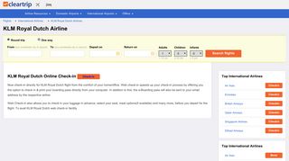 Klm-royal Dutch Airlines Web Check-in - Cleartrip