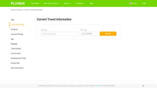 Current travel information | FlixBus