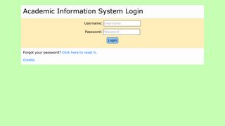 Academic Information System Login - Indian Statistical Institute