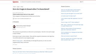 How to login to Kmart after I've been hired - Quora