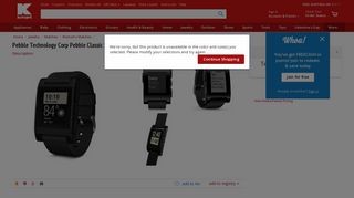 Pebble Technology Corp Pebble Classic Smartwatch Jet Black ... - Kmart