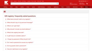 Kmart Gift Registry: FAQ