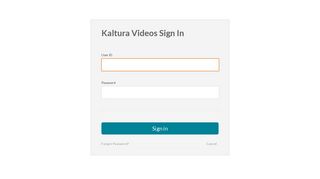 Kaltura Videos Sign In - Login - Kaltura Videos