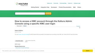How to access a KMC account through the Kaltura Admin Console ...