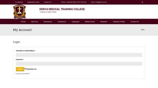 My Account - Kenya Medical Training College