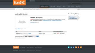 OpenDNS Community > Domain Tagging > Details for webmail.kmts ...