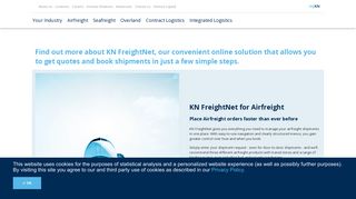 Kuehne + Nagel: KN FreightNet Hub page