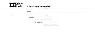 Knight Frank Contractor Induction Portal - Login