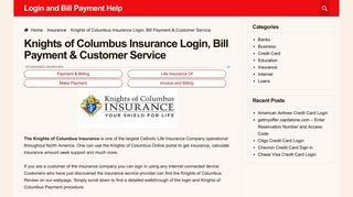 Knights of Columbus Insurance Login, Bill Payment & Customer Service