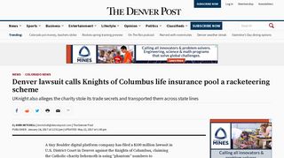 Denver lawsuit calls Knights of Columbus life insurance pool a ...