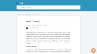 Kno2 Desktop | Kno2® Knowledge Base