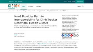 Kno2 Provides Path to Interoperability for ClinicTracker Behavioral ...
