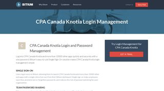CPA Canada Knotia Login Management - Team Password Manager