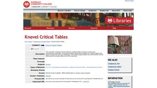 Knovel Critical Tables - (DATABASE) - LMC @ GCC - GCC Library