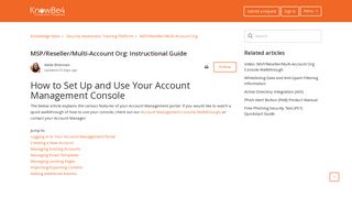 MSP/Reseller/Multi-Account Org: Instructional Guide - KnowBe4