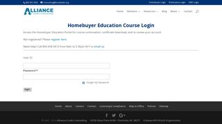 Homebuyer Education Course Login - Alliance Credit Counseling