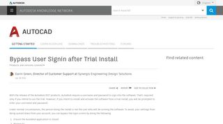 Bypass User Signin after Trial Install - Autodesk Knowledge Network