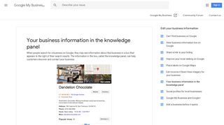 Your business information in the knowledge panel - Google My ...