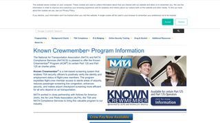 Known Crewmember - NATA Compliance Services
